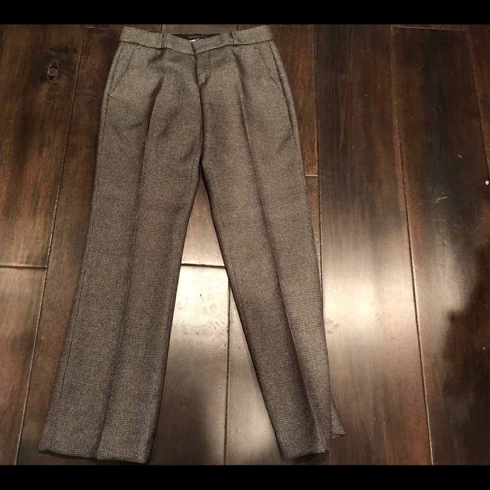 Glen plaid wool trousers